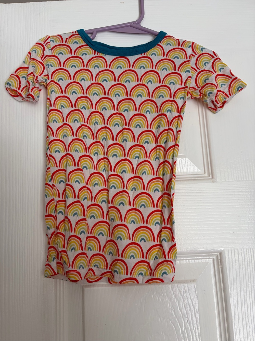 Little Sleepies Primary Rainbow Print Short Sleeve/Shorts Pajama Set